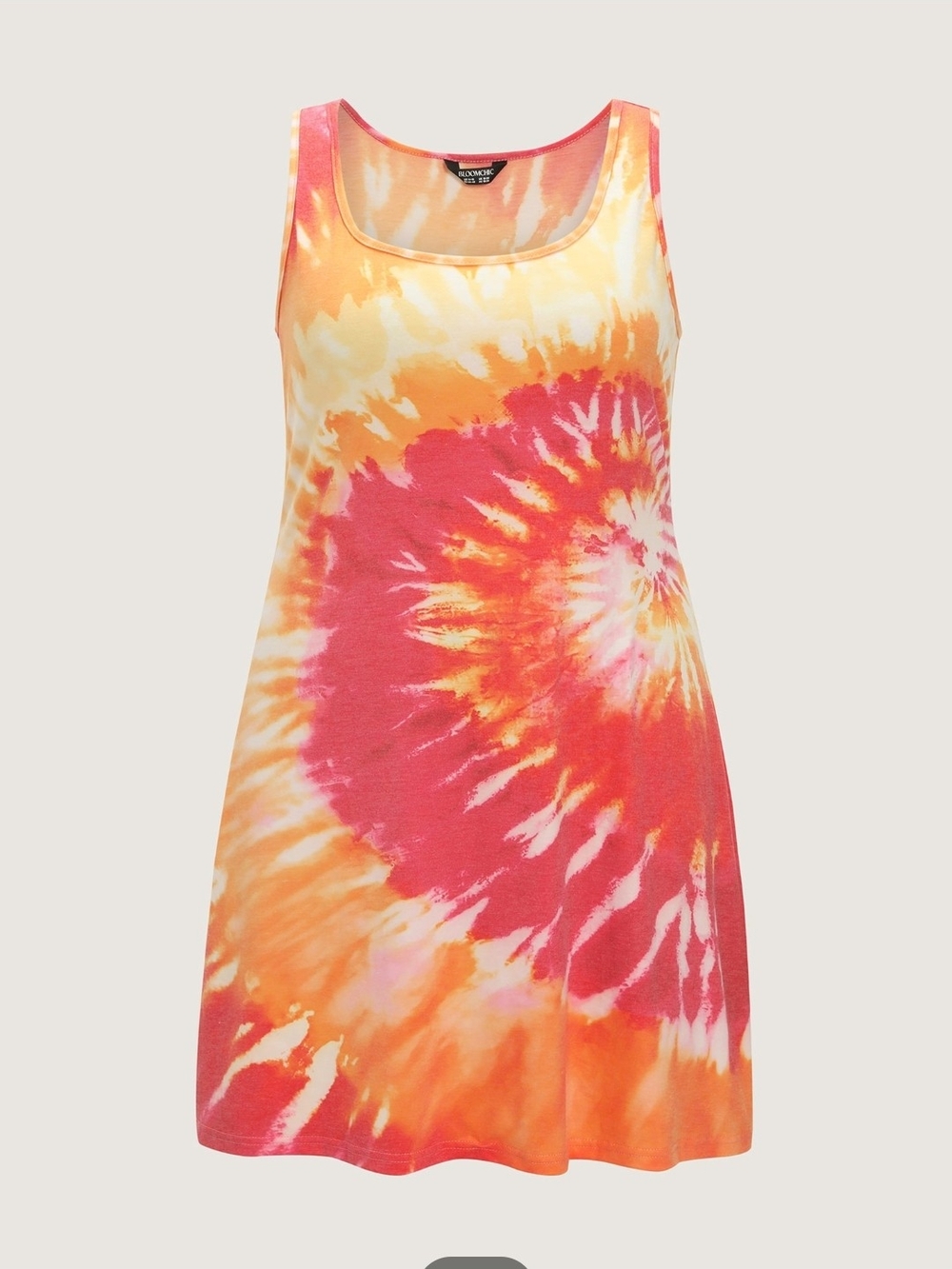 BloomChic Spiral Tie-Dye Tank Dress - Pink, Orange, Yellow